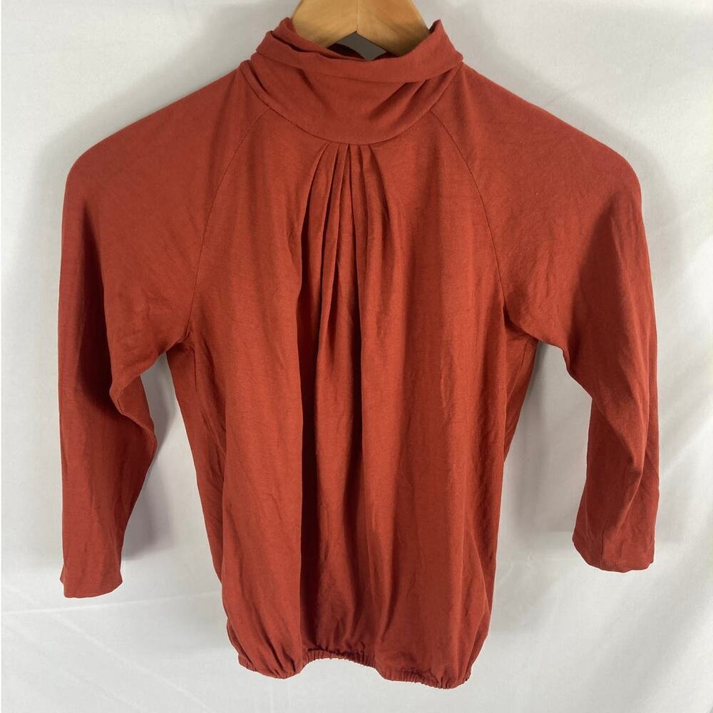 Charles Nolan New York Orange Turtleneck Top Size XS
